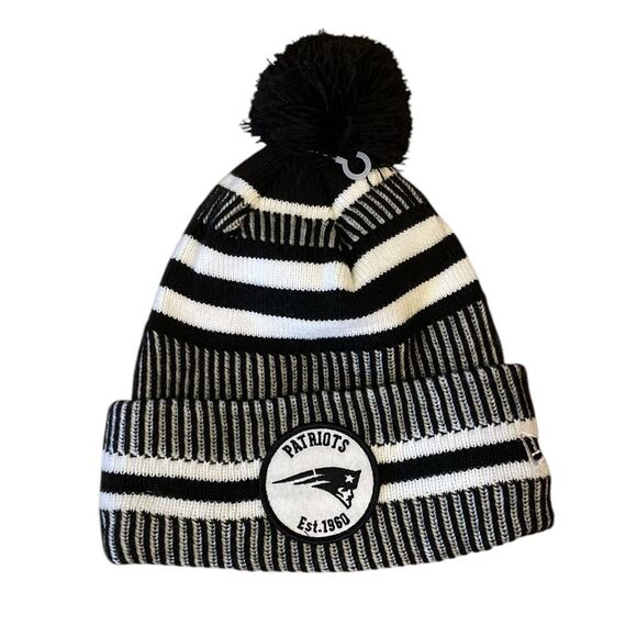NFL New England Patriots Wool Blend Winter Hat With Pom Pom Unisex One Size - Picture 1 of 5